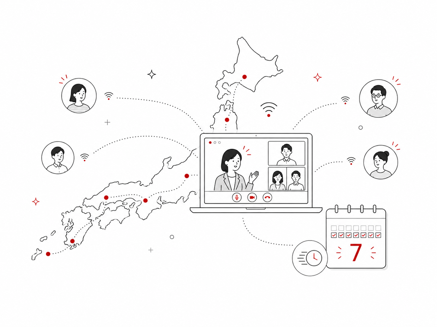 全国オンライン対応のイメージ